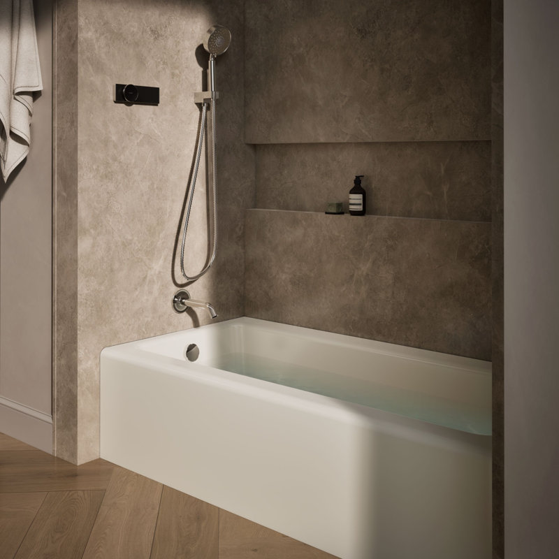 Bellwether® Alcove 66" x 32" Soaking Bathtub, Biscuit
