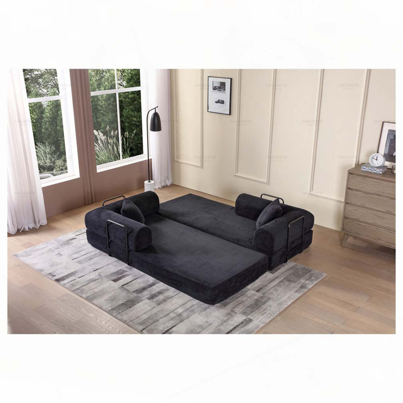 Convertible Sleeper Sofa Bed ,Folding Mattress Couch, Black