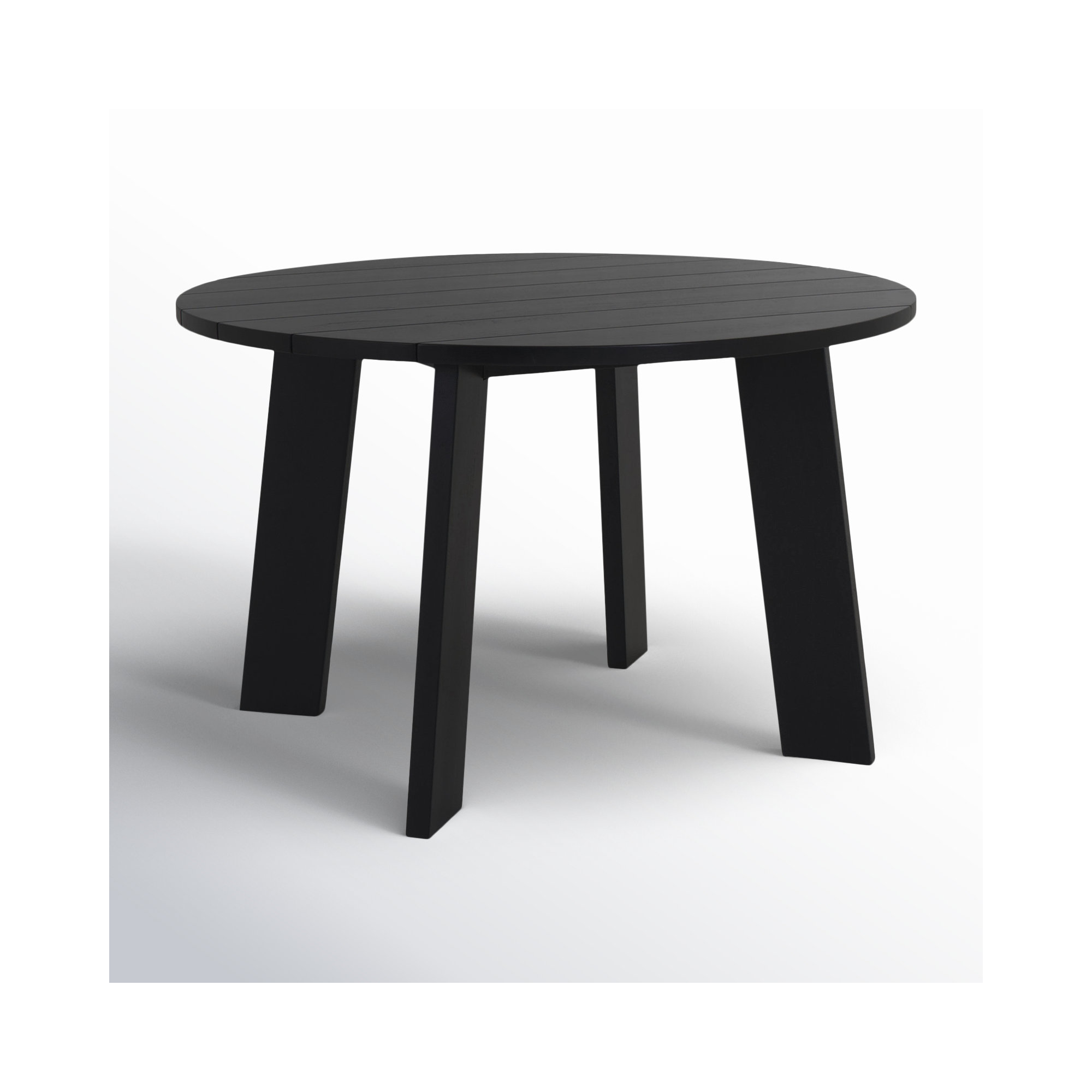Pernelle 47" Round Outdoor Dining Table, Black/Black