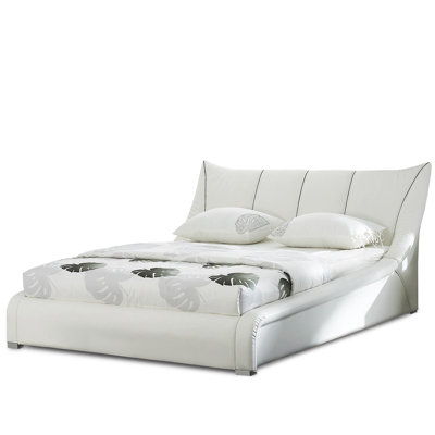 Duey Upholstered EU Double - 140 X 200 Cm Bed with Mattress