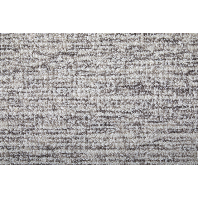 Freemont Hand Tufted Wool Abstract Area Rug in Light Gray/Ivory, Rectangle 3'6" x 5'6"