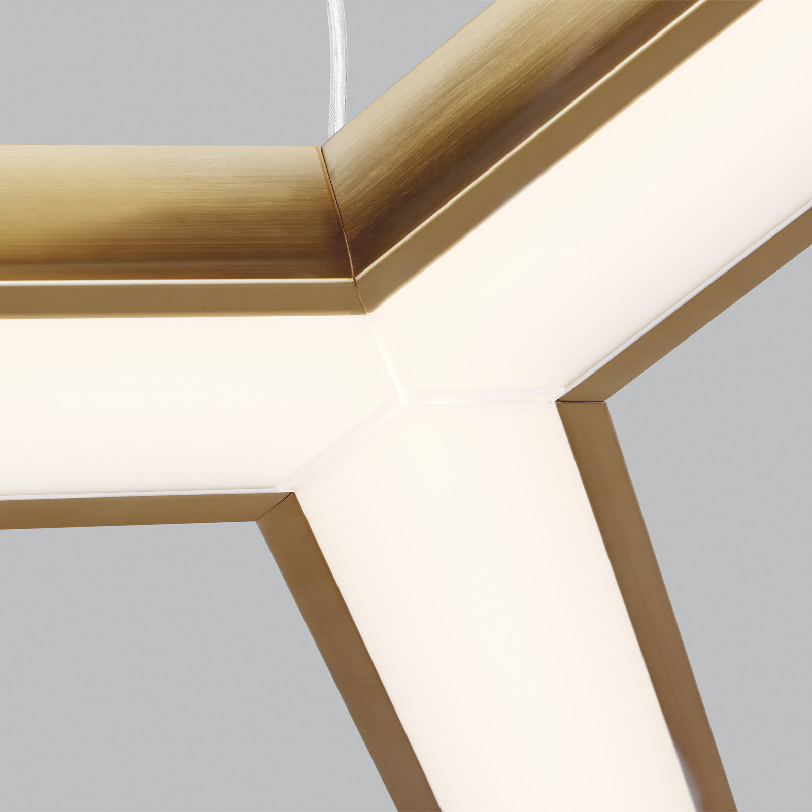 Alta 3 - Light Metal Dimmable LED Geometric Chandelier, Satin Brass