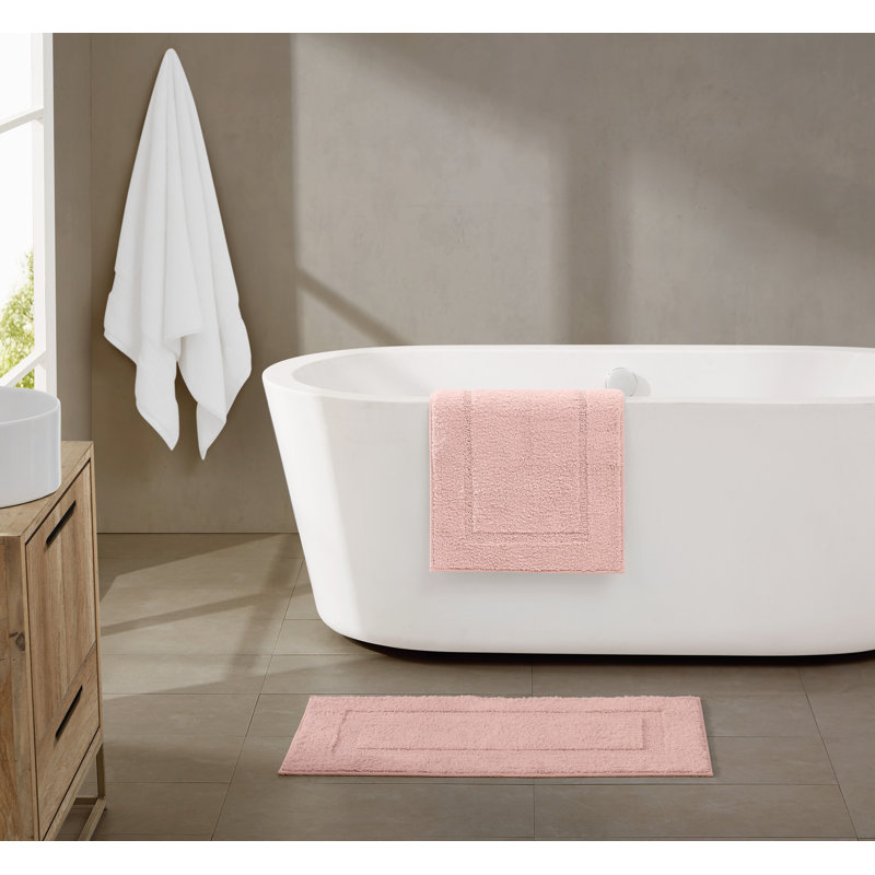 Brooklyn Loom Super Soft Bath Rug, Blush, 17x24 and 20x34 Pack