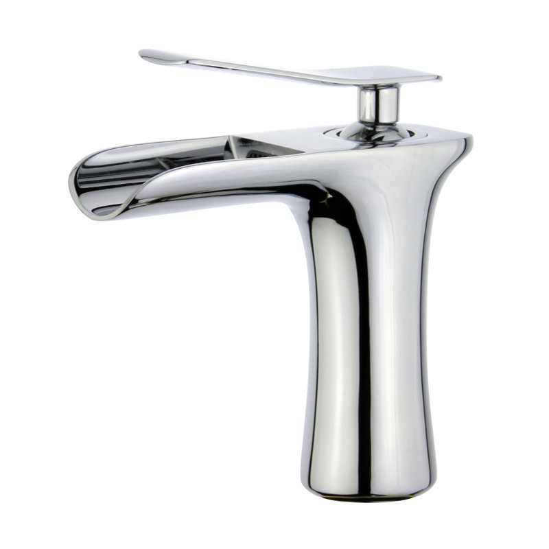 Single-Hole Bathroom Faucet with Drain Assembly, Polished Chrome