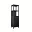 Une armoire de rangement en bambou noir de 52 pieds de hauteur, idéale pour les espaces de vie principaux tels que les salles de bain, les chambres et les salons.