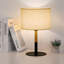 Lampe de table moderne avec abat-jour en lin noir