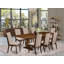 Ensemble de table de salle à manger 9 pièces comprenant une table rectangulaire en bois avec rallonge amovible et 8 chaises rembourrées en tissu kaki foncé-1396300600-1396300603-1485530361