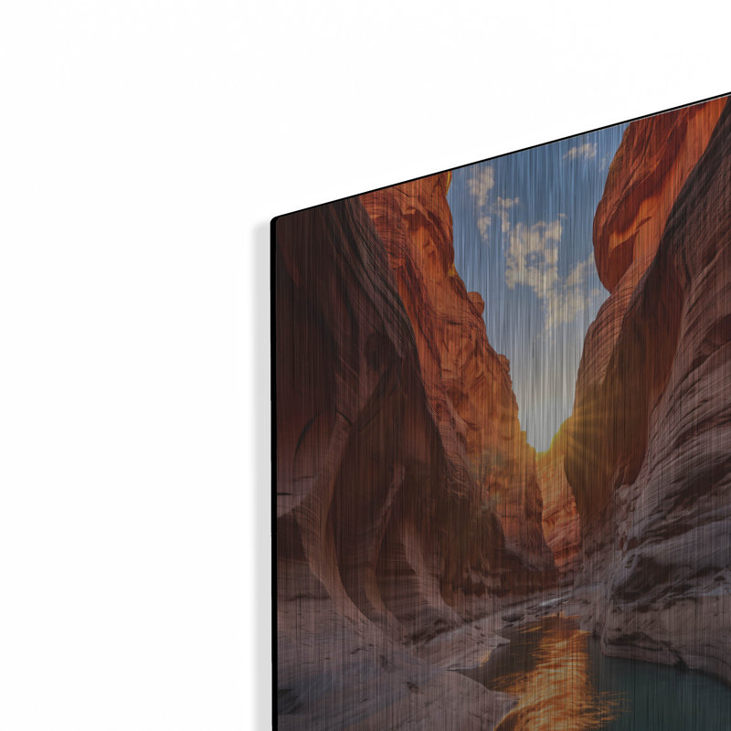 Union Rustic 'Cut In The Cliffs' by r3darch0n Metal Wall Art, 16" H x 12" W