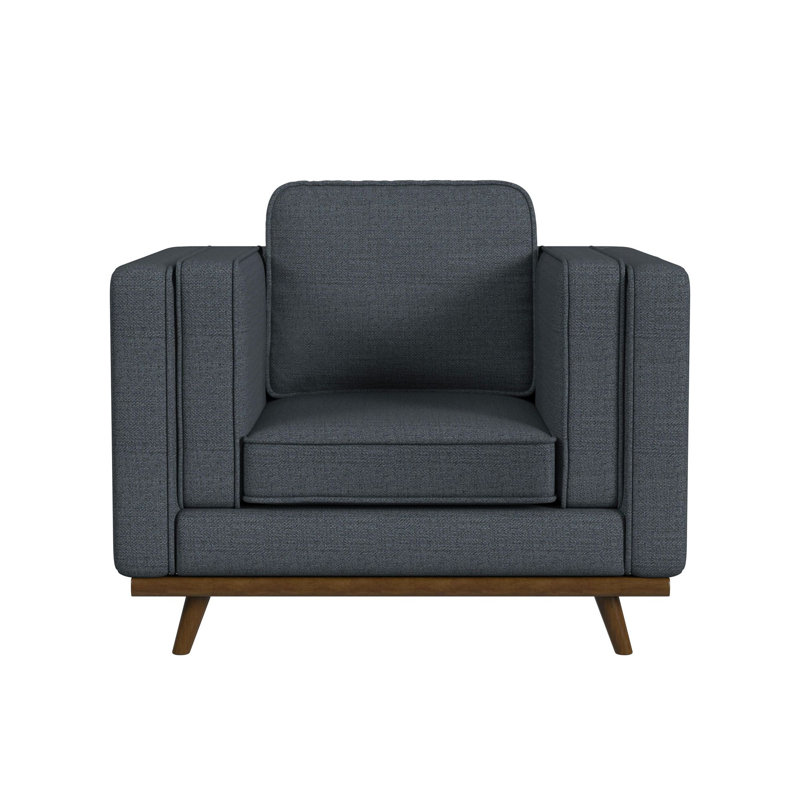 Chaise Darr dans Palmer Sky avec façade en bois au fini cerisier, Gris