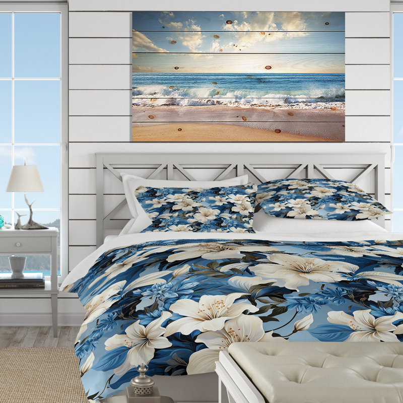 Literie Azure Oasis, Housse de couette pour très grand lit et 2 très