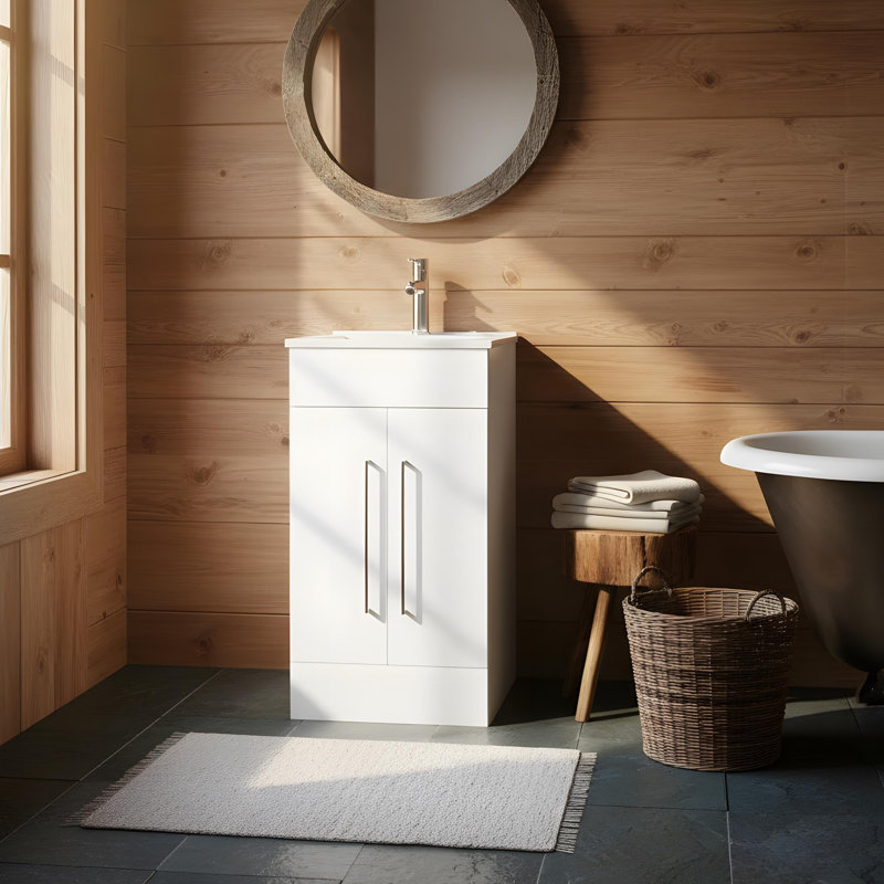 Meuble-lavabo moderne autoportant avec lavabo