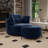 50" W Oversized Upholstered Swivel Barrel Chair With Ottoman-174734978
