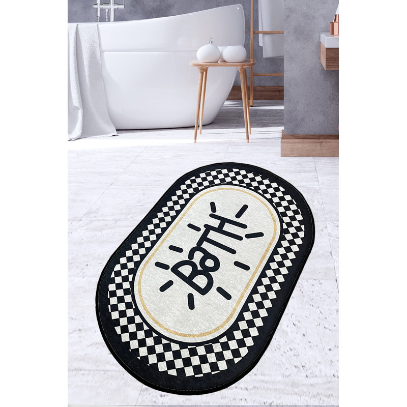 Antibacterial Bathmat, Non-Slip Design, 2.3 x 4.0 Feet | 100% Polyester, Pile Height: 0.4 Inches, 20.5 oz/sq ft | Machine Washable, Easy Care, Perfect for Bathroom Safety & Comfort | Durable & Stylish Home Essential