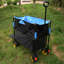 Chariot pliant de grande capacité avec chariot extensible et grande capacité (noir + bleu)