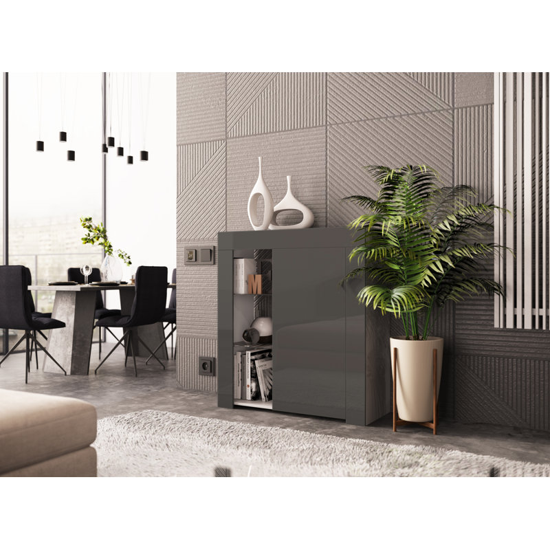 Camargue 85cm Sideboard, White/Grey, Not Inclued