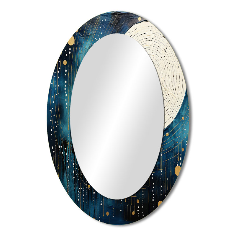 Miroir mural moderne Blue Minimalisme Moon IV, 36 po x 24 po