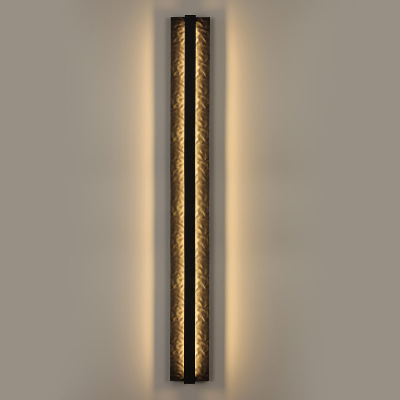 Jayeda 39.4"H Matte Black Rectangular Linear LED Outdoor Wall Lights, 39.4" Height