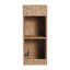Armoire de rangement flottante murale pour salle de bain avec tablette et porte, finition bois naturel