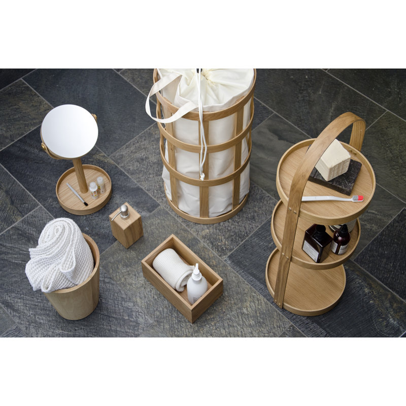Ashford Solid Wood Open Waste Bin, Natural Oak