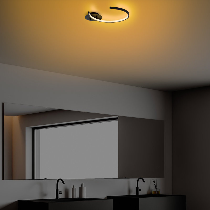 Modern Black Chandelier with Metal Body, 18.1 x 2.4 x 13.0 inches | Integral LED 12W 3000K | Sleek Design for Dining Room & Living Spaces, IP20 Rated, Stylish Lighting Fixture for Contemporary Homes