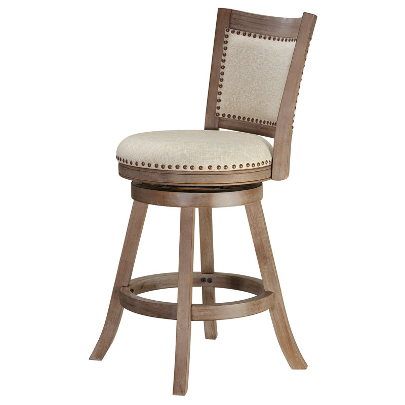 Dorrell Swivel Upholstered Counter Stool with Solid Wood Frame, Counter Stool (25" Seat Height)