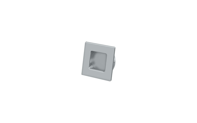 Deltana FPS234U3-UNL Flush Pull, Square, HD, 2-3/4" x 2-3/4", Solid Brass in Unlacquered Brass, Brushed Chrome