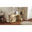 Table de couture pliante, table de bricolage avec rangement, brun