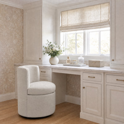 Upholstery Swivel  Vanity Chair with Hidden Storage No Assembly Needed