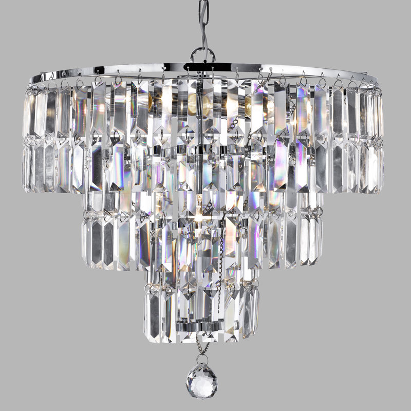 5 - Light Crystal Chandelier, Chrome