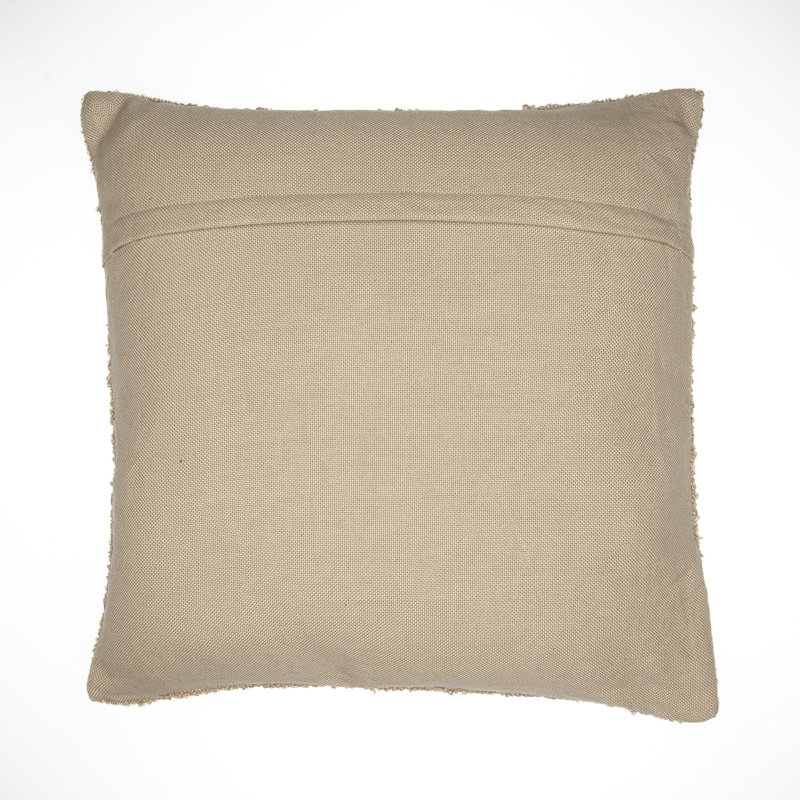 Boucle Mid-Century Modern Woven Throw Pillow Cover, Taupe, 24"H x 24"W, Polyester/Polyfill