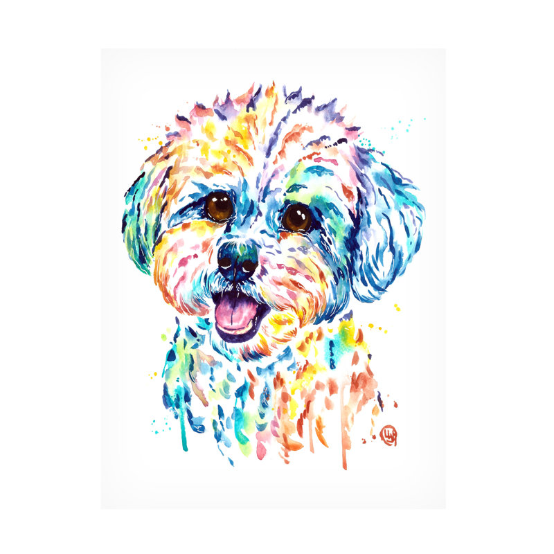 Art sur toile Lisa Whitehouse Bichon, H 19 po x l 14 po