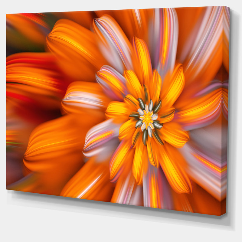 Impression sur toile Massive Orange Fractal, H 40 po x l 60 po, Toile tendue