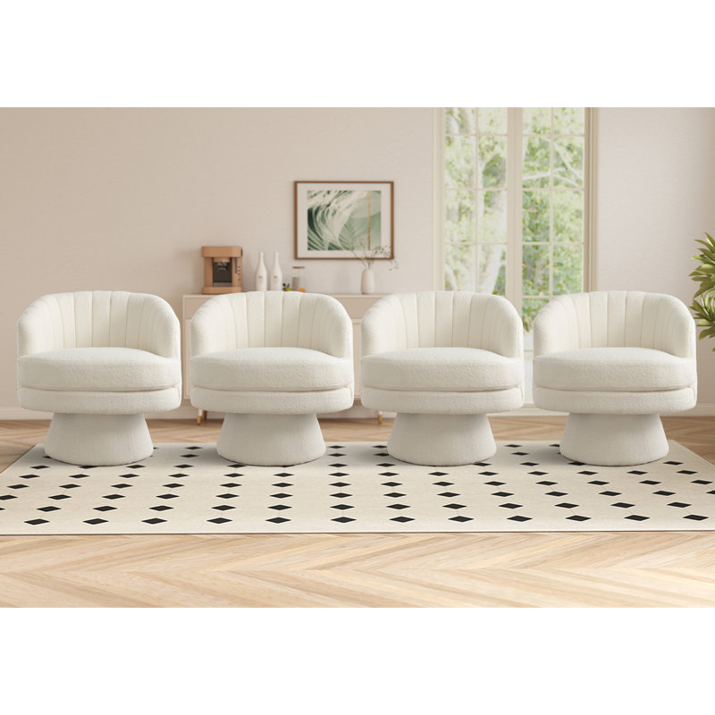 4-Piece Swivel Chair Value Pack - Rotating Accent Chairs With Heavy-Duty Nylon Base, Perfect For Home & Office