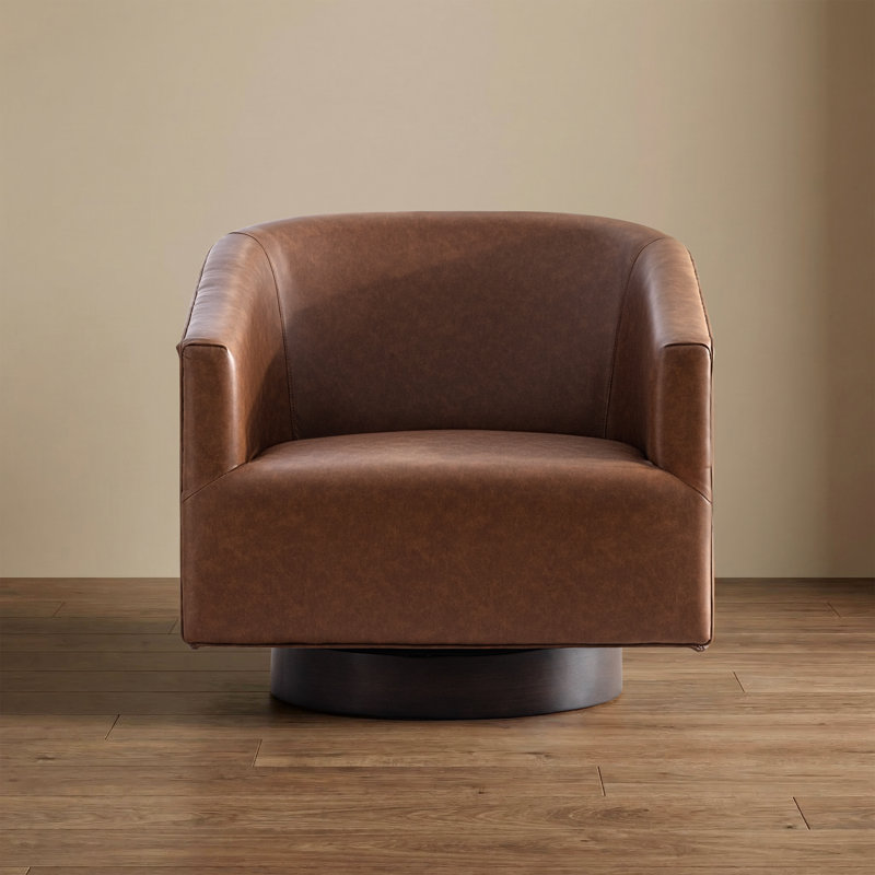 Fauteuil demi-tonneau pivotant l 31,1 po, Brun