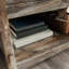 Bureau - Classeur latéral avec finition brune, style bord de mer, bois d'ingénierie, tiroir à extension complète pour différents formats, dossiers de rangement polyvalents, livres, décor, serrure, support, dimensions compactes, simple