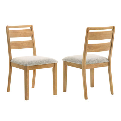 De 2 chaises de salle à manger avec dossier en chêne délavé, revêtement texturé Boucl, pieds arrondis pour un ajout chaleureux et élégant, chaises en bois, Boucl rembourré doux, fauteuil confortable à poteaux