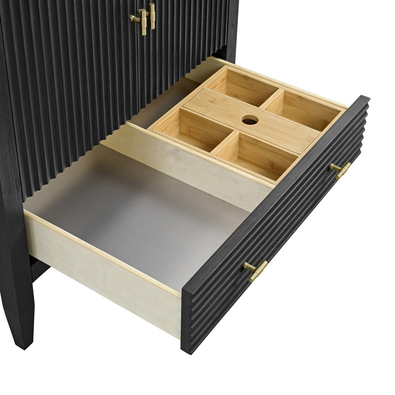 Myrrin 30" W Single Vanity, Carbon Oak, Phantome Eclos, 8" Widespread
