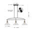 Lustre suspendu 45 po 3 lumières industrielles avec abat-jour en verre transparent