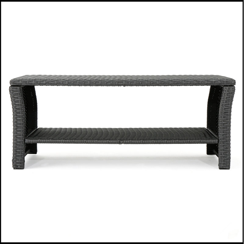 Table basse d'extérieur en osier ST LUCIA, résistante aux intempéries et élégante pour les rassemblements de patio et de jardin