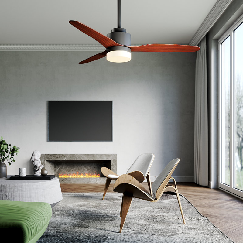 Ventilateur de plafond standard à 3 pales Mukundan avec télécommande et ensemble d'éclairage inclus