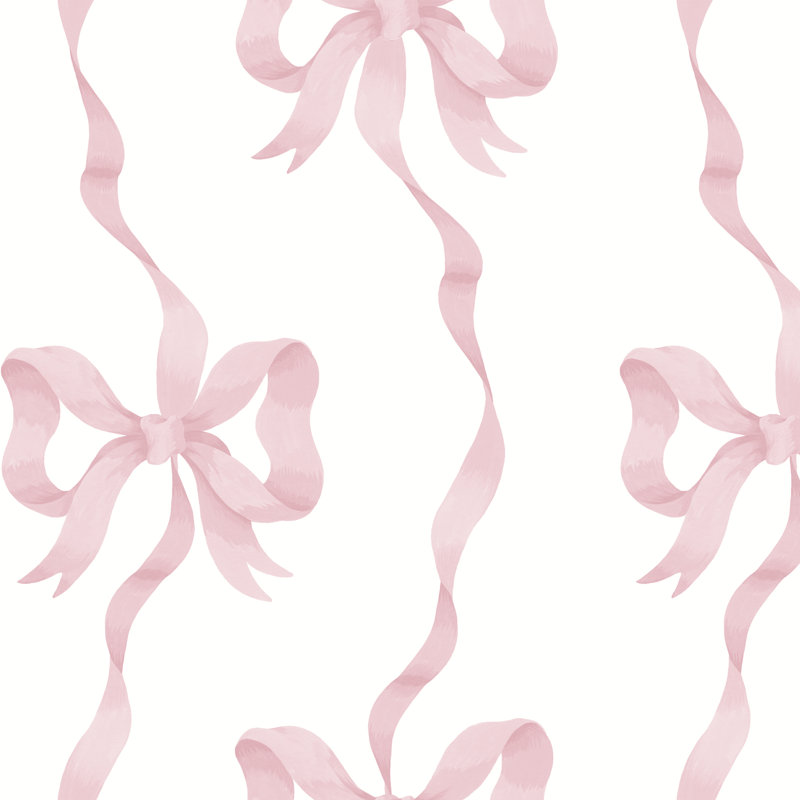 Cath Kidston Ribbon Bow Wallpaper, Pink