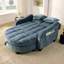 Canapé deux places, méridienne double, avec accoudoirs et dossiers irréguliers, repose-pieds avec espace de rangement, deux petits coussins décoratifs-1952858697