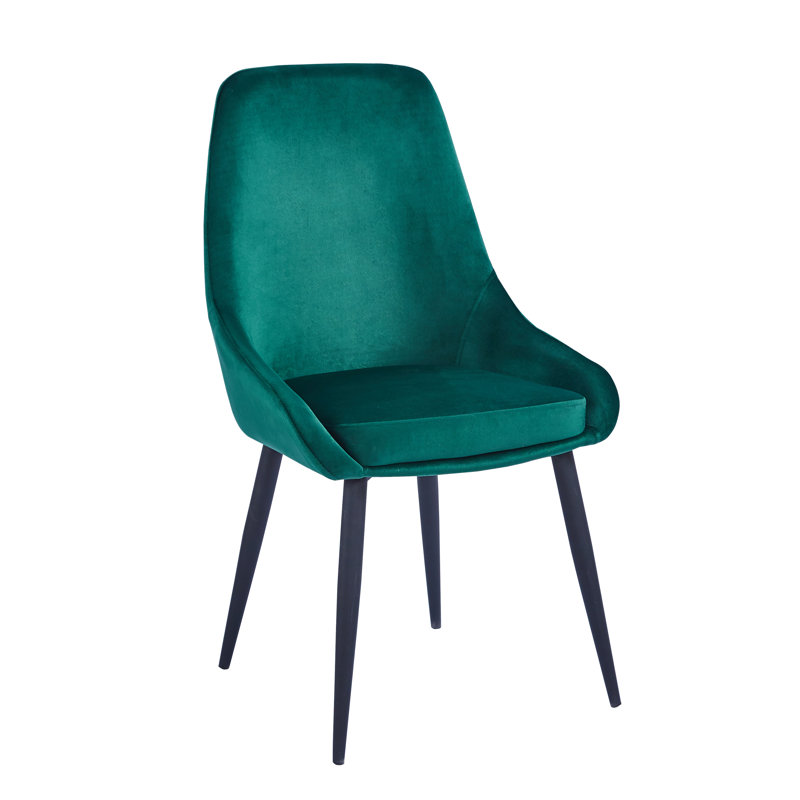 46cm H Velvet Upholstered Side Chair, Green