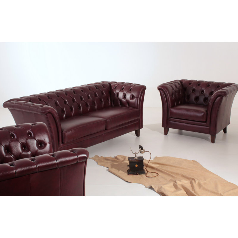 Norfolk Leather Living Room Set