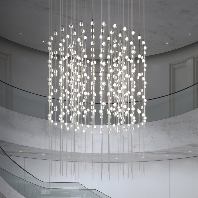 Centaurus 3 - Light LED Chandelier, 2700K, White, Satin Nickel