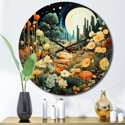 Horloge murale sarcelle verte Cactus vert