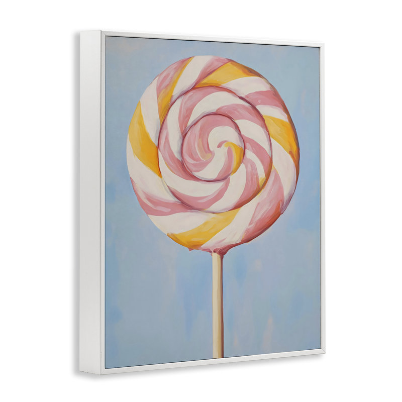 Sucette avec giclée encadrée rose et orange, design par The Prints Vibe, 20 x 16, Coastal White Giclee Framed