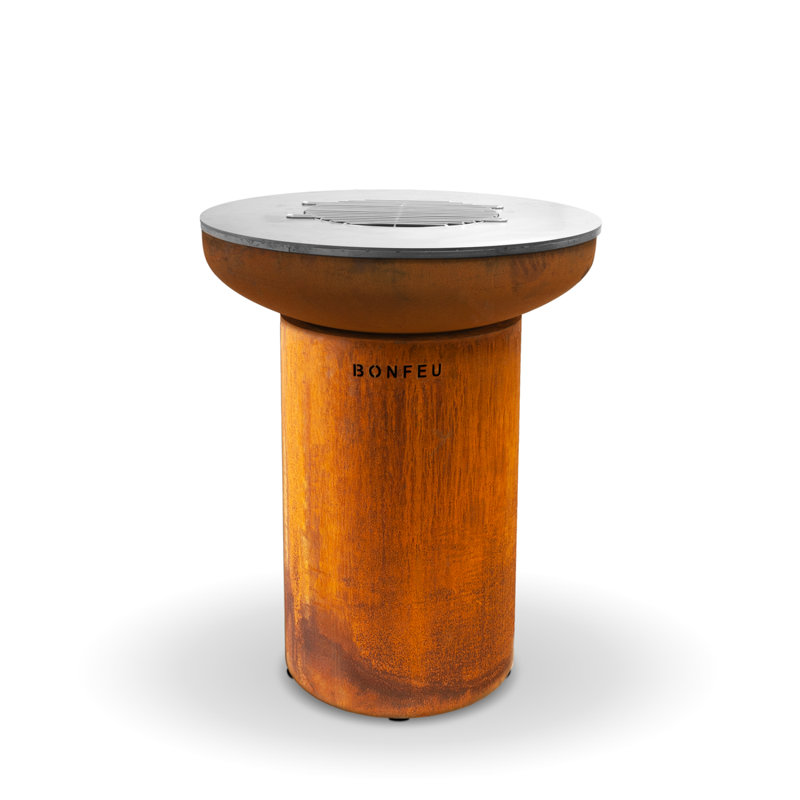 Cylinder Steel Outdoor Fireplace, Orange