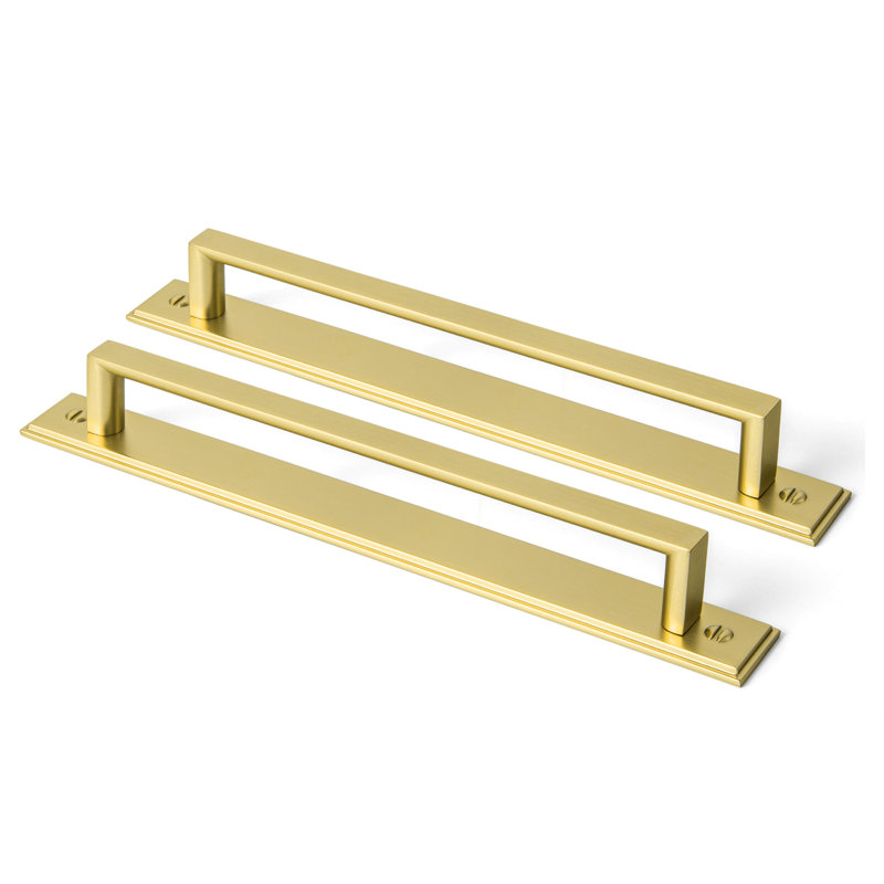 Bar Pull With Backplate Multipack, Brushed Gold, 5"
