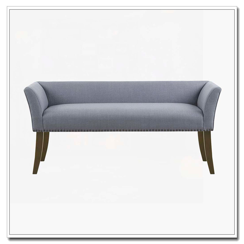 Banc d'appoint rembourré, Bleu ardoise